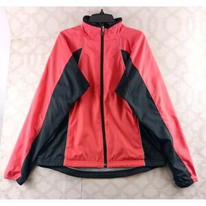 LL Bean Jacket Womens Medium Orange Mesh Lined Full Zip‎